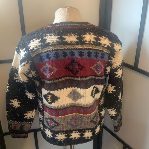 Vintage Woolrich Sweater Women's Large Wool Fair Isle Crewneck Pullover Grandma - Picture 4 of 9